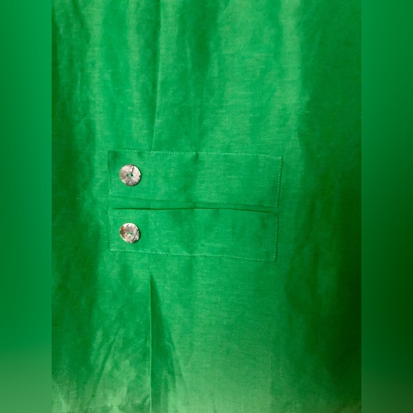 A La Mode By Xiao Linen Silk Lagenlook  Green Small Relaxed Oversized Artful - Picture 7 of 13